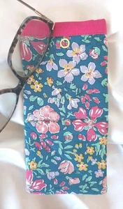 Flower Garden Glasses Case Soft Padded Fabric Travel Pouch Handmade Snap Close  - Bild 1 von 4