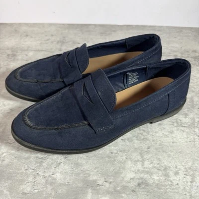 Mocassim Old Navy Casual Mocassim Liso Azul Camurça Falsa Feminino Tamanho 7.5 - Imagem 1 de 4