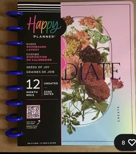 NEW Happy Planner “SEEDS OF JOY" Classic DASHBOARD Layout 12-Mo. UNDATED Planner - Picture 1 of 2