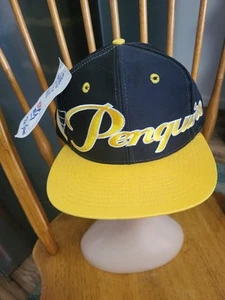 New With Tags Vintage 90s Big Logo Pittsburgh Penguins Snapback Hat - Picture 1 of 8