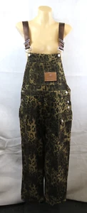 NWT Aelfric Eden Leopard Print Overalls Brown Womens Size S Denim Pockets Cotton - Picture 1 of 10