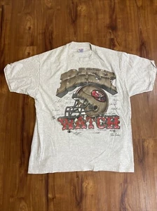 Vintage 90s San Francisco 49ers BAY WATCH Rap Tee Team Signature T Shirt XL - Picture 1 of 6