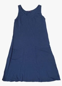 FRESH PRODUCE Medium Moonlight BLUE DRAPE Cotton Jersey Tank Dress $65 NWD M - Picture 1 of 2