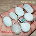 Amazonite Gemstone Baby Pendant Wholesale 5pcs Lot 925 Sterling Silver Plated 