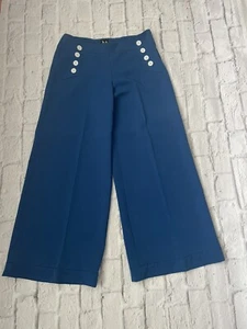 Vintage Aris Allen Dance Pants Sailor Nautical Button Front Size Medium - Picture 1 of 9