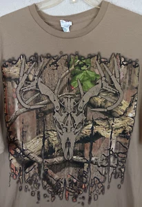 DELTA Pro Weight Men’s 2XL 100% Cotton Mossy Oak Hunting T Shirt Double sided - Picture 1 of 8