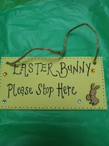 Yellow Hanging Easter Sign Letterbox Easter Gift Handmade Easter Present Eaeter - Picture 1 of 6