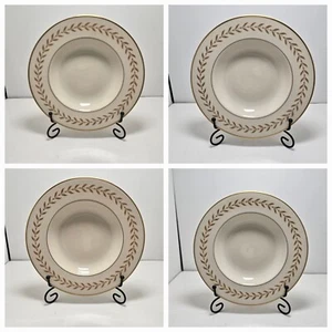 Syrakus China alt elfenbein Jefferson Muster Gold Lorbeerrand beige Suppenschüssel rund - Bild 1 von 23