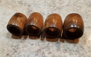 Servilleteros de madera de 1,5" hechos a mano en madera natural - Juego de 4 anillos - Imagen 1 de 6