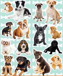 DOGS wall stickers 15 decals room decor nursery PUPPIES breeds Yorkie + - Picture 1 of 3