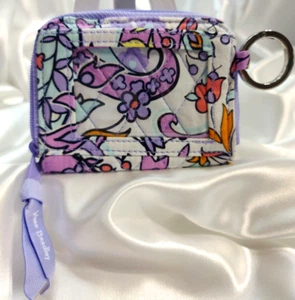 Vera Bradley RFID PETITE ZIP-AROUND WALLET, MADDALENA PAISLEY Pattern Purple NWT - Picture 1 of 6