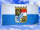 Fahne Flaggen BAYERN DIENSTFLAGGE OHNE RAUTEN blau weiß mit Wappen 150x90cm