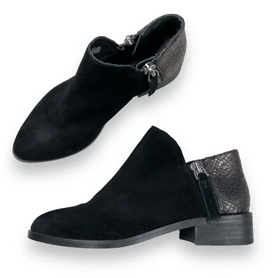 Very Volatile Booties Womens 6.5 Black Suede Leather Block Heel Booties - Image 1 of 4