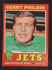1971 Topps Gerry Philbin football card #98.