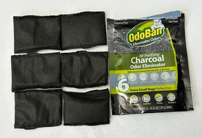 New Odoban Charcoal Odor Eliminators Moisture Absorber Fragrance Free 6-BAGS