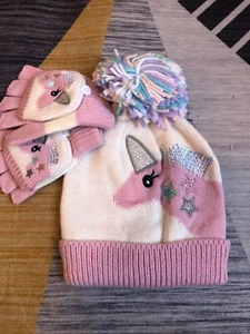 winter hat and glove set, unicorn kid, suitable for 3-7 years old - Picture 1 of 2