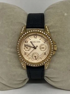 Michael Kors Blair MK5613 Women's Black Leather Analog Dial Quartz Watch RQ156 - Picture 1 of 12