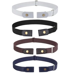 4 Pack Buckle Invisible Stretch Belt Buckle-Free Elastic Belt for Women and Men - Picture 1 of 6