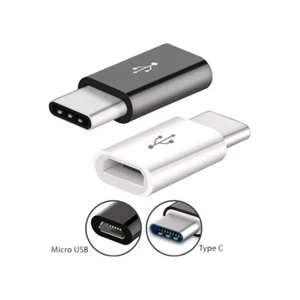 2x Adaptador universal cable MICRO USB a TIPO C OTG Blanco Y Negro - Bild 1 von 4