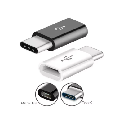 2x Adaptador universal cable MICRO USB a TIPO C OTG Blanco Y Negro - Imagen 1 de 4