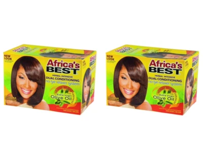 AFRICA'S BEST TWIN PACK! Intensive Dual Conditioning No-Lye Hair Relaxer - NEW! - Image 1 of 3