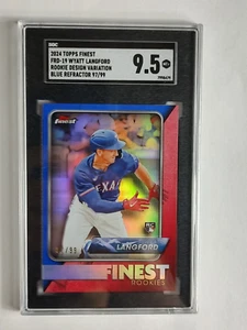 2024 Topps Finest - Finest SGC 9.5 Design Variation Wyatt Langford #FRD-19 Blue - Picture 1 of 2
