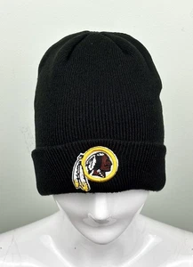 Washington Redskins Football Team Logo NFL Black Cuffed Knit Beanie Hat OSFA - Picture 1 of 5