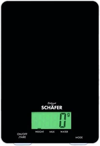 Küchenwaage SCHÄFER Digital bis 5 kg inkl. Wandhaken Schwarz - Bild 1 von 1