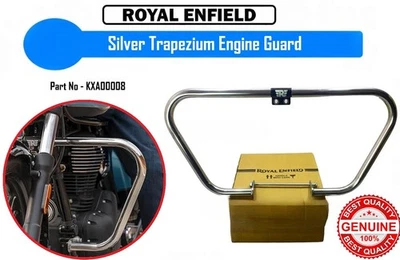 Silver Trapezium Engine Guard Royal Enfield Meteor/New Classic/New Bullet - 350 - Photo 1/4