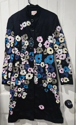 Chaqueta para mujer WHISTLES negra floral bordada/cuentas artística talla 4 LONDRES Foto 1 de 4