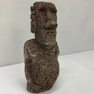 Vintage Moai Statue Lavagestein Medium Osterinsel Rapa Nui Tiki Bar Dekor 10" - Bild 1 von 8