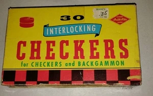 Built Rite Interlocking Checkers Backgammon W Box Made in USA Complete Vintage - Picture 1 of 5