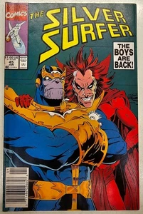 Marvel Comics Silver Surfer Key Issue 45 High Grade FN Thanos Mephisto Newsstand - Picture 1 of 1