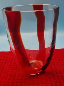 Italian Art Vase Vertical Amethyst Red Wavy Bands Fulvio Bianconi Style READ - Picture 1 of 19