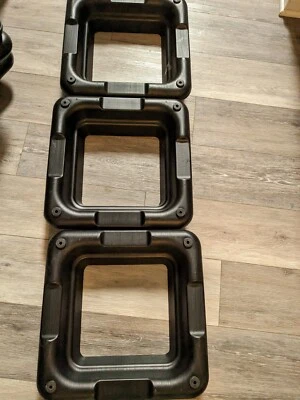 Juego de 2 elevadores de escalones aeróbicos de plástico negro 16" Foto 1 de 4