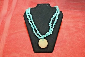 Collar con palanca colgante de cuarzo turquesa y verde 18" - Imagen 1 de 5