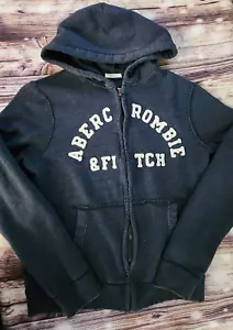 Abercrombie Fitch Hoodie Blue Logo Sweatshirt Spell Out Y2K Vintage Men's LG - Picture 1 of 14