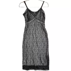 50's Van Raalte Babydoll Slip Dress Black Lace Over Chiffon 32A Witchy Goth - Picture 1 of 16