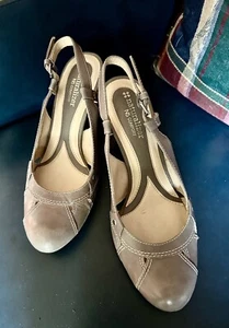 Gray Naturalizer Enchant Sling Back Leather 8 Heels - Picture 1 of 7
