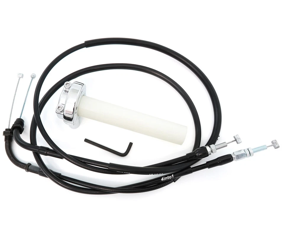 Juego de cables de acelerador carcasa cromada - cables Honda CB350F CB400F CB500 CB550 CB750 Foto 1 de 1