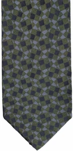 GIANFRANCO FERRE Corbata de Seda Multicolor Pequeños Cuadrados Verde Azul Lujo Italia - Imagen 1 de 6