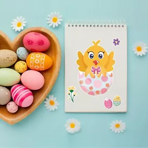 Easter Stickers - Easter Basket Stuffers for Kids - DIY Happy Easter Egg Bunny S - Picture 1 of 7