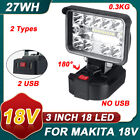8" 7" Für Makita 18V Li-Ion Akku Led Notarbeitsleuchte Taschenlampe Camping Usb