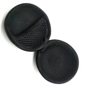 Black Portable Zipper Travel Round Watch Case Holder for Wristwatch Protection - Picture 1 of 5