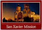 Postcard - Night Lighting of Mission San Xavier Del Bac Near Tucson, Arizona USA