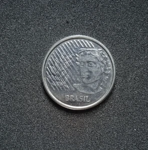 1997 Brazil 10 Centavos Stainless Steel KM#633 - Picture 1 of 2