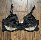 Adore Me Black Lace Wired Bra Womens Nwt Size 44Dd