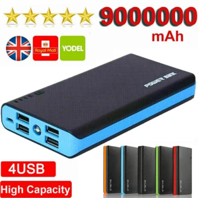 9000000mAh Power Bank 4 USB LED Fast Charger Battery Pack for Mobile Phone - Image 1 of 4