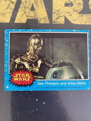 1977 Topps Star Wars - Series 1 (Blue) #2 See-Threepio and Artoo-Detoo EXCELLENT - Image 1 of 2