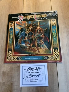 Vintage 1985 Dragonlance Calendar AD&D - Larry Elmore SIGNED & Owned - Picture 1 of 18